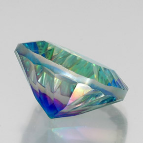 Quarzo mistico naturale multicolore da 21,65 ct, taglio a cuscino, VS