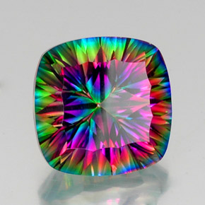 Quarzo mistico Arcobaleno superiore naturale da 16.89 ct, Taglio a cuscino, VVS-VS