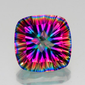 Quarzo mistico Arcobaleno superiore naturale da 14.38 ct, Taglio a cuscino, VS