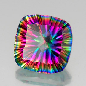 Quarzo mistico Arcobaleno superiore naturale da 14.38 ct, Taglio a cuscino, VS