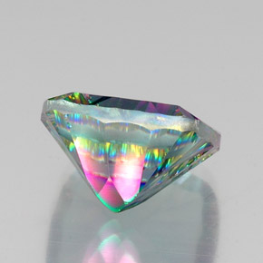 Quarzo mistico Arcobaleno superiore naturale da 14.38 ct, Taglio a cuscino, VS