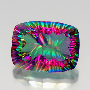 Quarzo mistico naturale multicolore da 19,18 ct, taglio a cuscino, VVS-VS