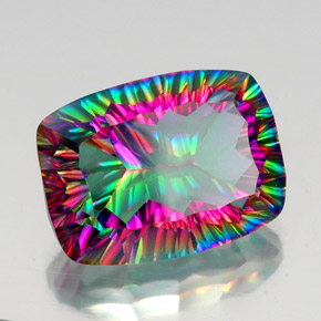 Quarzo mistico naturale multicolore da 19,18 ct, taglio a cuscino, VVS-VS
