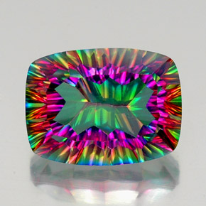 Quarzo mistico naturale multicolore da 20,26 ct, taglio a cuscino, VVS-VS