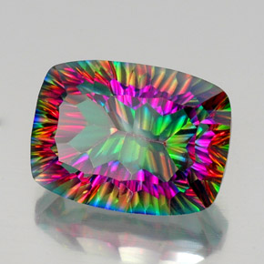 Quarzo mistico naturale multicolore da 20,26 ct, taglio a cuscino, VVS-VS