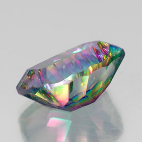 Quarzo mistico naturale multicolore da 20,26 ct, taglio a cuscino, VVS-VS