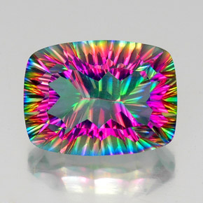 Quarzo mistico naturale multicolore da 20,15 ct, taglio a cuscino, VS