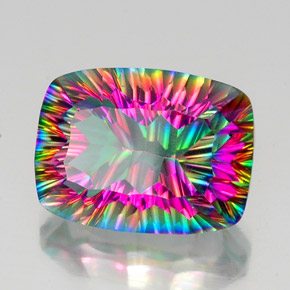 Quarzo mistico naturale multicolore da 20,15 ct, taglio a cuscino, VS