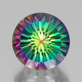 Quarzo mistico naturale multicolore da 9,94 ct, taglio rotondo, VVS