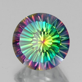 Quarzo mistico naturale multicolore da 9,94 ct, taglio rotondo, VVS