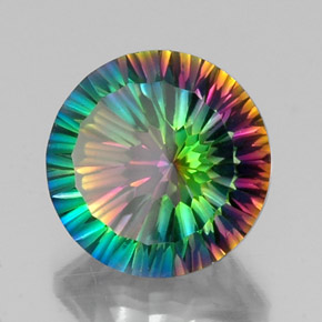 Quarzo mistico naturale multicolore da 9,17 ct, taglio rotondo, VVS-VS