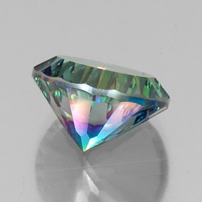 Quarzo mistico naturale multicolore da 9,17 ct, taglio rotondo, VVS-VS