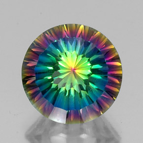 Quarzo mistico Arcobaleno superiore naturale da 9.28 ct, Taglio rotondo, VVS-VS
