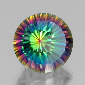 Quarzo mistico Arcobaleno superiore naturale da 9.28 ct, Taglio rotondo, VVS-VS