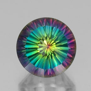 Quarzo mistico naturale multicolore da 10,65 ct, taglio rotondo, VVS-VS