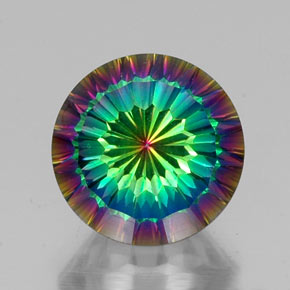Quarzo mistico Arcobaleno superiore naturale da 10.08 ct, Taglio rotondo, VVS-VS