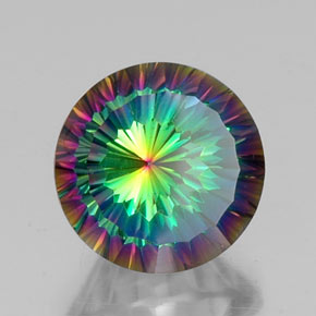 Quarzo mistico Arcobaleno superiore naturale da 10.08 ct, Taglio rotondo, VVS-VS