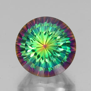 Quarzo mistico naturale multicolore da 10,95 ct, taglio rotondo, VVS