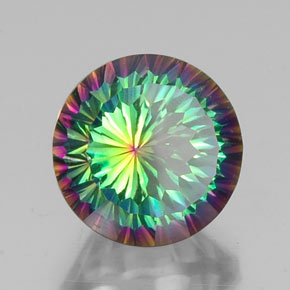 Quarzo mistico naturale multicolore da 10,95 ct, taglio rotondo, VVS