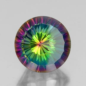 Quarzo mistico naturale multicolore da 10,07 ct, taglio rotondo, VVS-VS