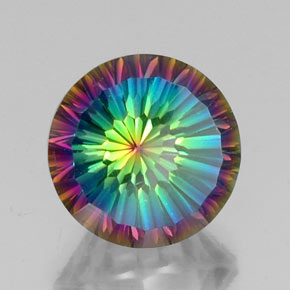 Quarzo mistico Arcobaleno superiore naturale da 9.87 ct, Taglio rotondo, VVS-VS
