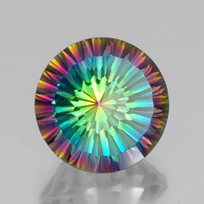 Quarzo mistico naturale multicolore da 9,52 ct, taglio rotondo, VVS-VS