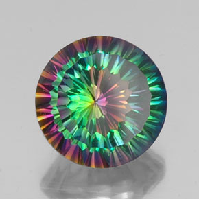 Quarzo mistico naturale multicolore da 9,63 ct, taglio rotondo, VVS-VS