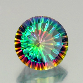 Quarzo mistico naturale multicolore da 8,64 ct, taglio rotondo, VVS-VS