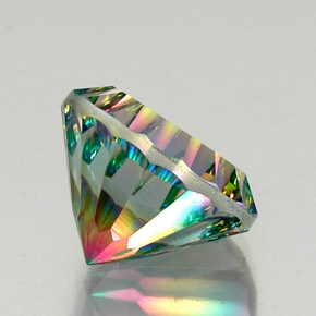 Quarzo mistico naturale multicolore da 12,84 ct, taglio rotondo, VVS-VS