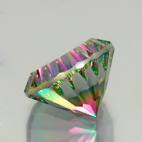 Quarzo mistico naturale multicolore da 12,39 ct, taglio rotondo, VVS-VS