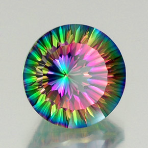 Quarzo mistico Arcobaleno superiore naturale da 12.28 ct, Taglio rotondo, VVS-VS