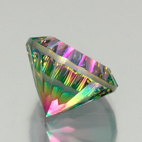 Quarzo mistico Arcobaleno superiore naturale da 12.28 ct, Taglio rotondo, VVS-VS