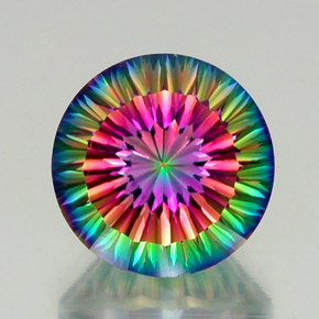 Quarzo mistico naturale multicolore da 12,30 ct, taglio rotondo, VVS