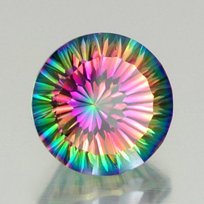 Quarzo mistico naturale multicolore da 12,30 ct, taglio rotondo, VVS