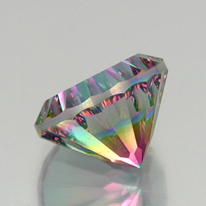 Quarzo mistico naturale multicolore da 12,73 ct, taglio rotondo, VVS-VS