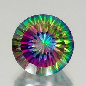 Quarzo mistico naturale multicolore da 12,85 ct, taglio rotondo, VVS