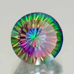 Quarzo mistico naturale multicolore da 12,85 ct, taglio rotondo, VVS