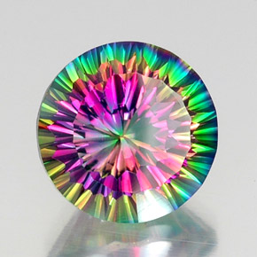 Quarzo mistico Arcobaleno superiore naturale da 11.90 ct, Taglio rotondo, VVS