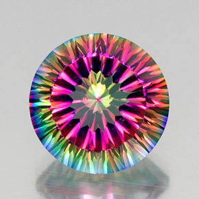 Quarzo mistico naturale multicolore da 11,52 ct, taglio rotondo, VVS-VS