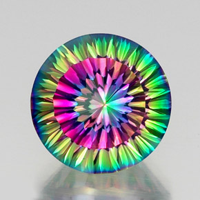 Quarzo mistico Arcobaleno superiore naturale da 12.22 ct, Taglio rotondo, VVS