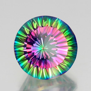 Quarzo mistico Arcobaleno superiore naturale da 12.22 ct, Taglio rotondo, VVS