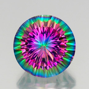 Quarzo mistico naturale multicolore da 11,75 ct, taglio rotondo, VVS