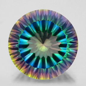 Quarzo mistico naturale multicolore da 9,77 ct, taglio rotondo, VVS
