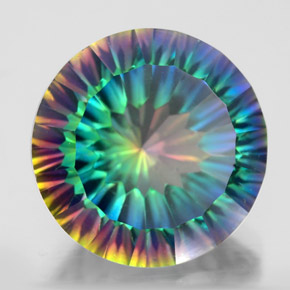 Quarzo mistico naturale multicolore da 9,77 ct, taglio rotondo, VVS