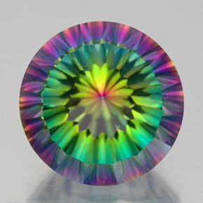 Quarzo mistico Arcobaleno superiore naturale da 10.47 ct, Taglio rotondo, VS