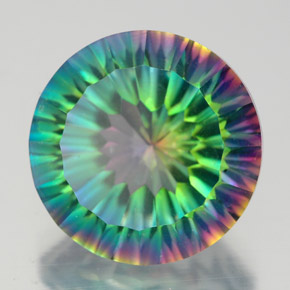 Quarzo mistico naturale multicolore da 9,56 ct, taglio rotondo, VVS-VS