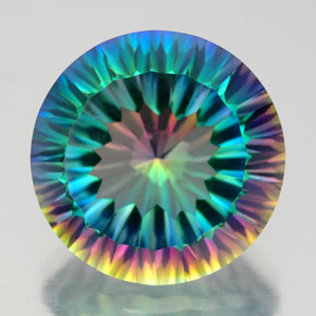 Quarzo mistico Arcobaleno superiore naturale da 9.16 ct, Taglio rotondo, VVS