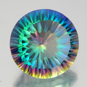 Quarzo mistico Arcobaleno superiore naturale da 9.16 ct, Taglio rotondo, VVS
