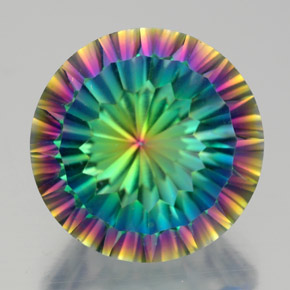 Quarzo mistico naturale multicolore da 9,48 ct, taglio rotondo, VVS