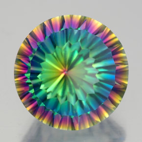 Quarzo mistico naturale multicolore da 9,48 ct, taglio rotondo, VVS